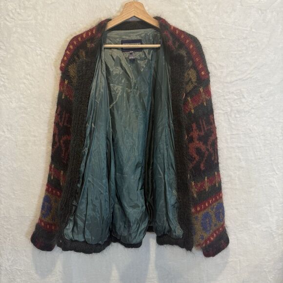 VTG Land’s End Mohair Wool Blend Cardigan Sweater Jacket Folk Art Southwestern - Picture 9 of 9